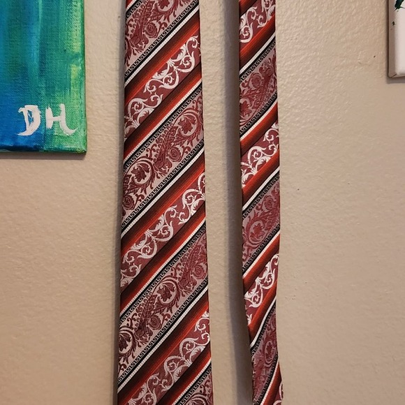 Sparks by John Sparks red tie polyester great mixed patterns in stripes work - Picture 7 of 9